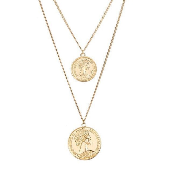 Unbranded Jewelry - Double Layered Vintage Coins Necklace